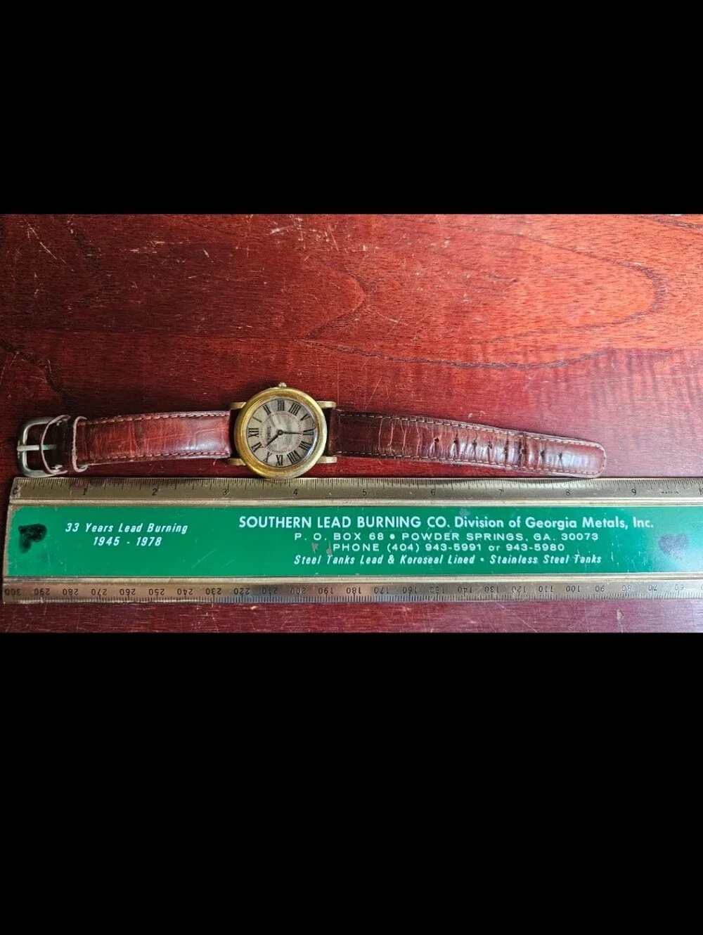 Fossil Brown Leather Strap Watch with Gold Case